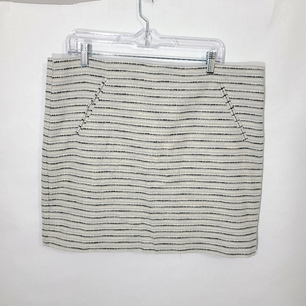 Loft Women's Size 16 Skirt Blue White‎ and Black Tweed Mini Career
